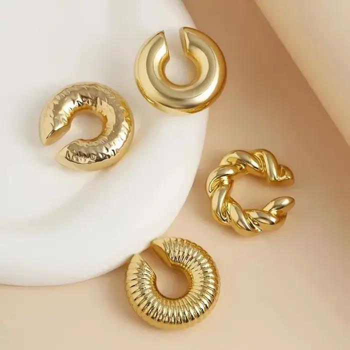 Boucles d'oreilles à Clip géométriques Vintage en forme de C pour femmes