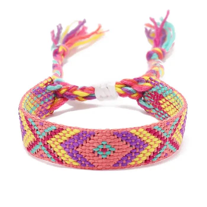 Bracelet bohémien Simple et coloré à franges népalaises pour femmes