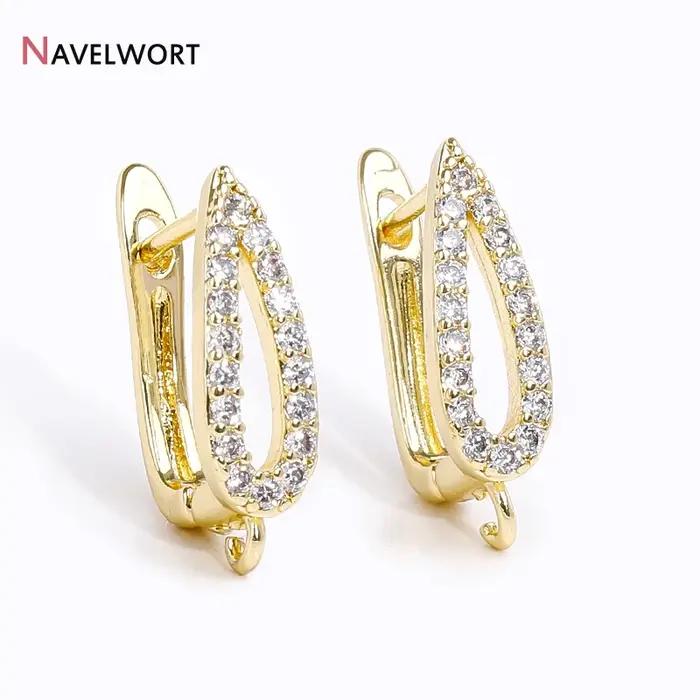 Crochets de boucle d'oreille en laiton plaqué or 18 carats