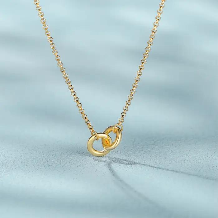 Collier Double Hoop en Argent Sterling 925 pour Femme