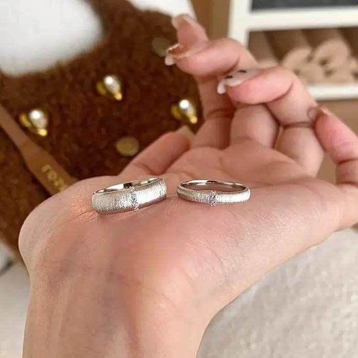 Bague Vintage en métal brossé mat pour femmes et filles