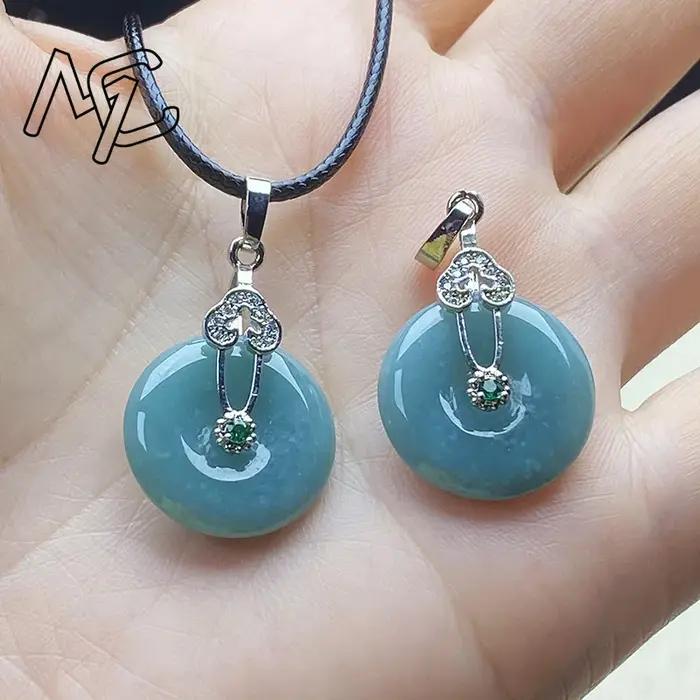 Pendentif et bague en émeraude naturelle véritable