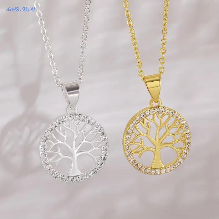 MHS.SUN – colliers avec pendentif arbre de vie en Zircon incrusté