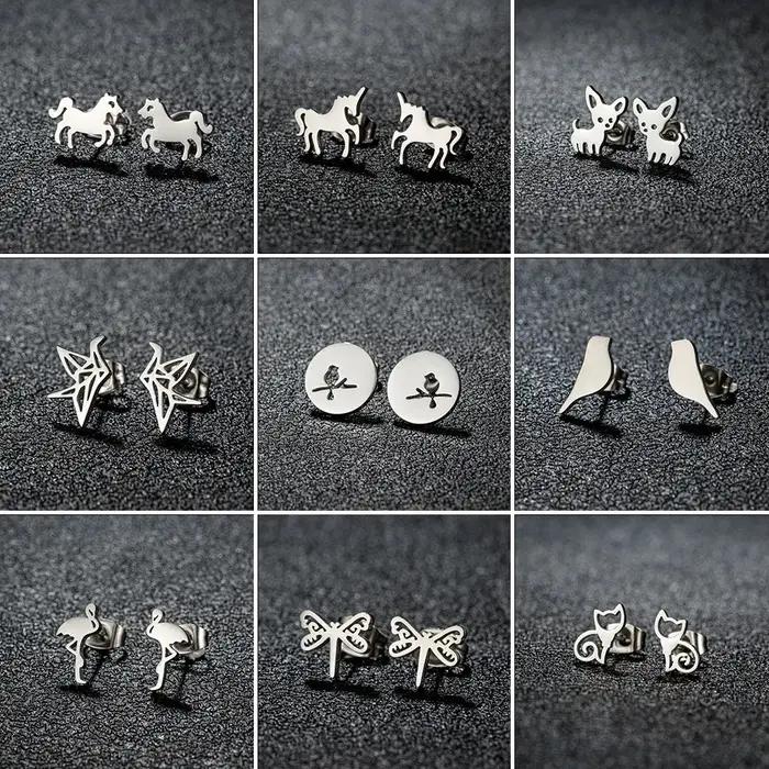 Boucles d'oreilles à tige en acier inoxydable pour femmes
