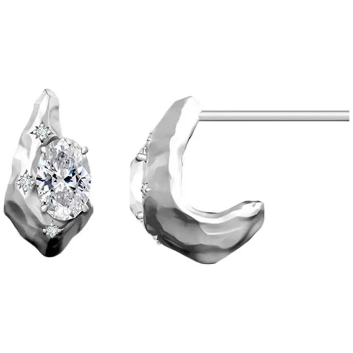 Boucles d'oreilles MUSHAN personnalisées en argent sterling 925 avec moissanite couleur D VVS