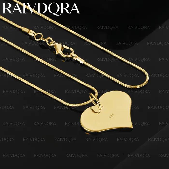 Collier avec pendentif en forme de cœur plaqué or 18 carats pour femmes