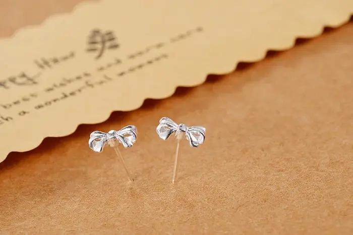 Boucles d'oreilles à nœud papillon en argent Sterling 100%