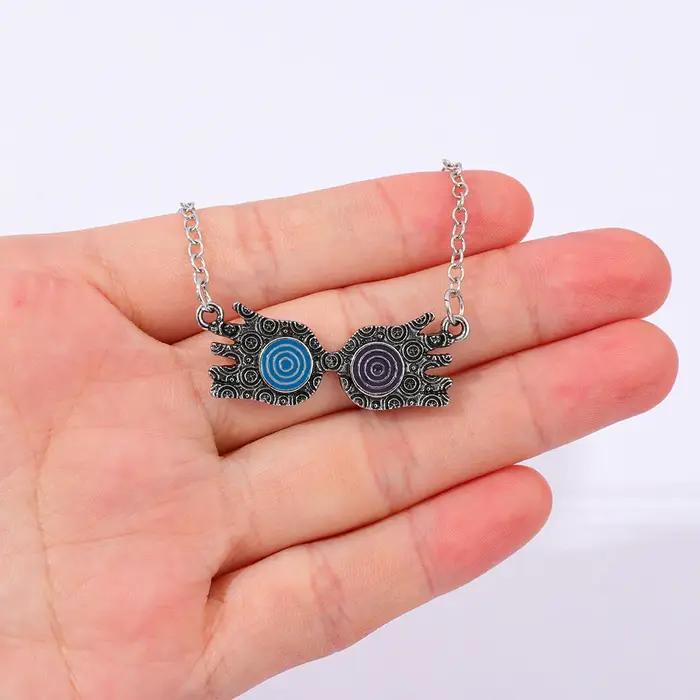 Collier de lunettes Luna Lovegood mauvais œil bleu rouge Boho bijou à offrir pour femmes occasions spéciales