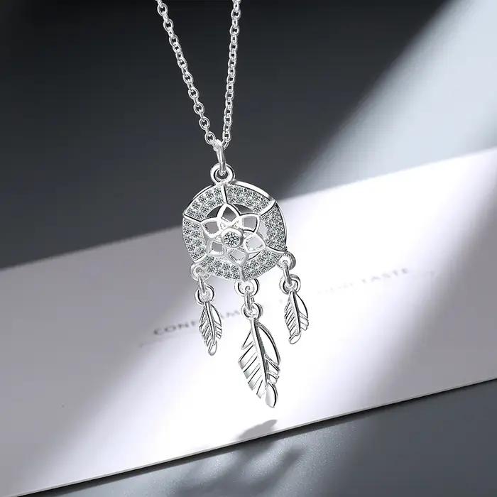 Collier attrape-rêves en argent Sterling S925 pour femmes