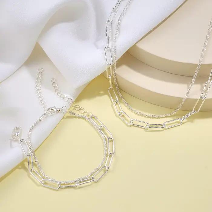 Ensemble de bijoux de luxe en argent Sterling 925 pour femmes