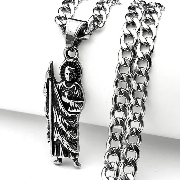 Collier pendentif Vinatge San Judas Tadeo pour hommes et femmes
