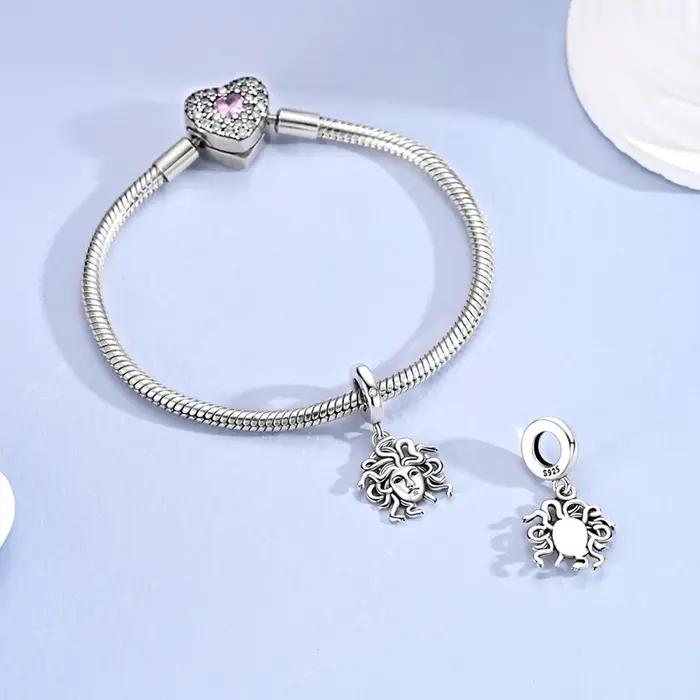 Breloques Méduse en Argent Sterling 925 perles zirconium cadeau bijoux femmes occassions spéciales