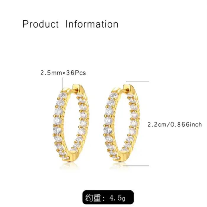 Boucles d'oreilles Moissamite en forme de cercle complet