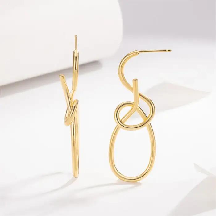 Boucle d'oreille irrégulière en argent 925 PANJBJ pour femmes