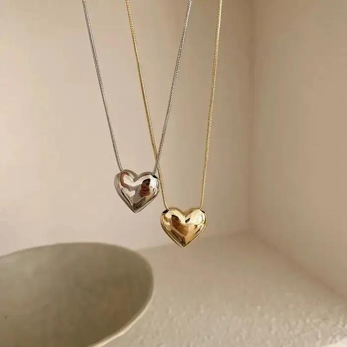 LATS – collier Vintage avec pendentif en forme de cœur pour femmes