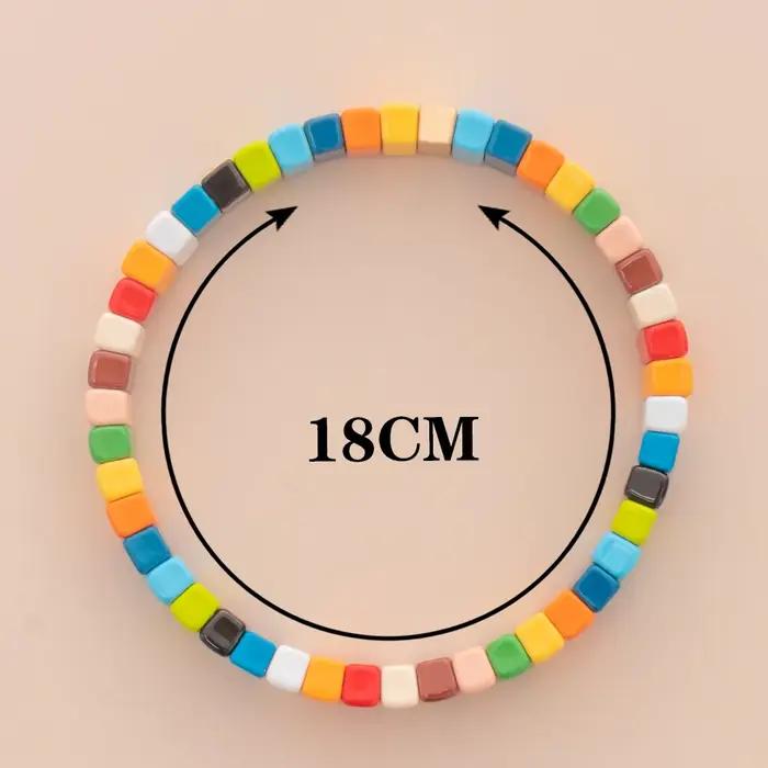 Bracelet en émail de perles colorées pour femmes
