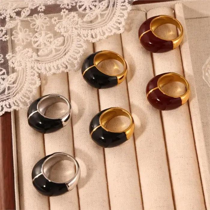 Bagues Esthétiques Noires pour Homme et Femme
