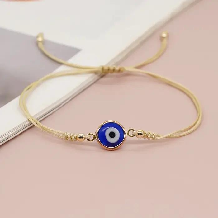 Go2boho nouveau en émail mauvais œil corde Bracelet d'amitié réglable femmes hommes enfants bijoux d'été