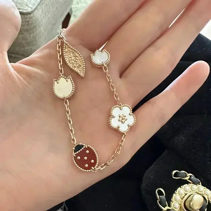 Bracelet coccinelle en argent Sterling 925