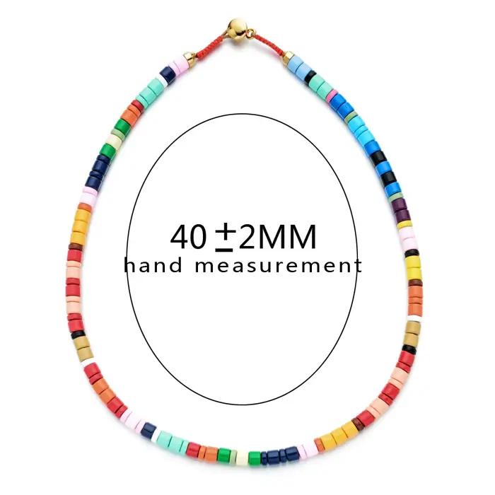 ZMZY-Collier de perles arc-en-ciel pour femme, tour de cou, bijoux faits à la main, breloque, mode,