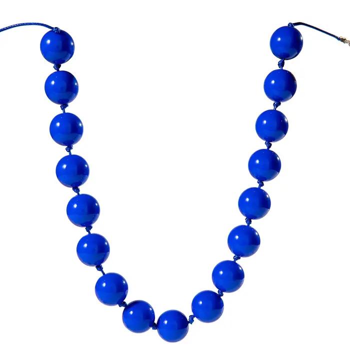 Collier de couleur bohème monocouche grandes perles personnalité exagérée