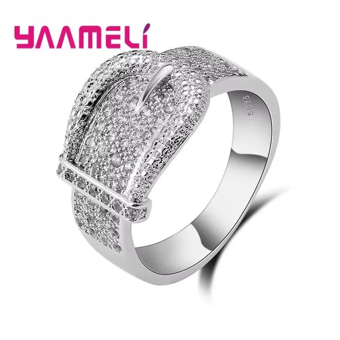 Bague de ceinture brillante pour femmes, nouveaux Bijoux de haute qualité incrustés de petits crista