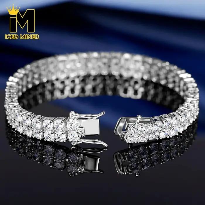 Icedminer 2 rangées 3mm Zircon glacé chaîne de Tennis Bracelets pour hommes femmes en laiton Hip Hop bijoux livraison gratuite