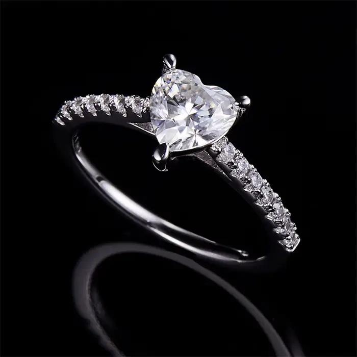 Bague SAY en argent sterling 925 sertie de zirconium blanc classique pour femmes occasions spéciales soirée mariage