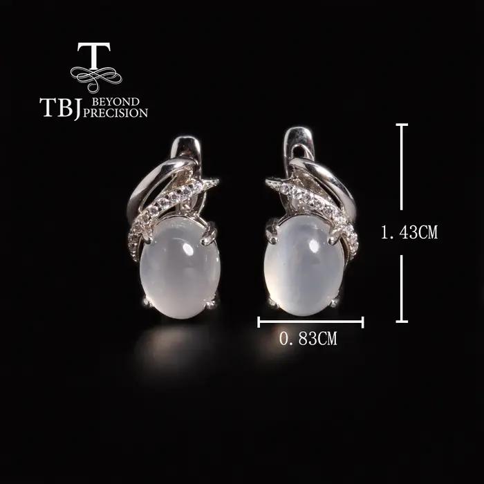 Boucles d'oreilles en pierre de lune blanche naturelle en argent 925 pour femmes et filles occasions spéciales elegance subtile