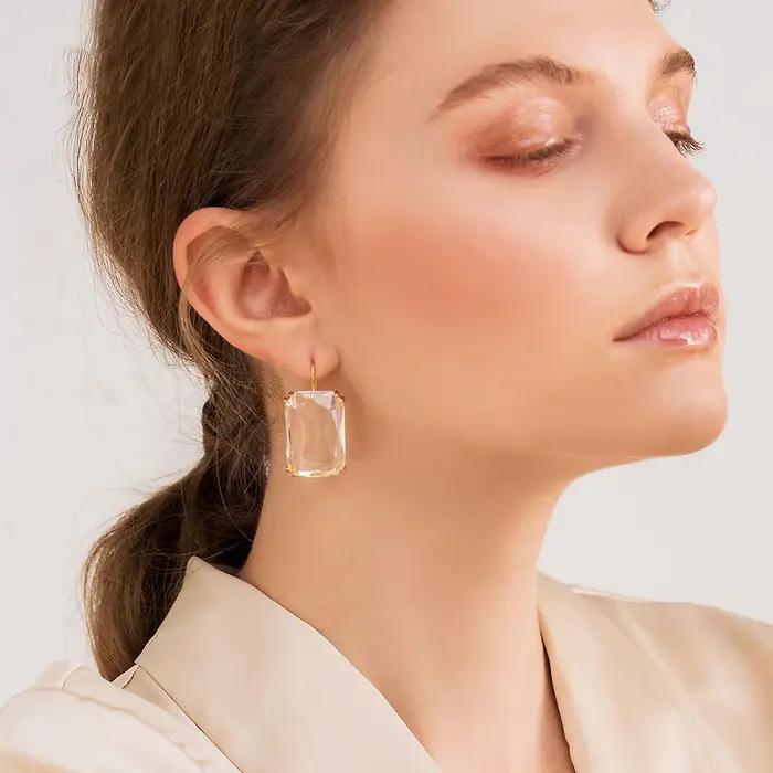 Boucles d'oreilles suspendues en résine transparente pour femmes