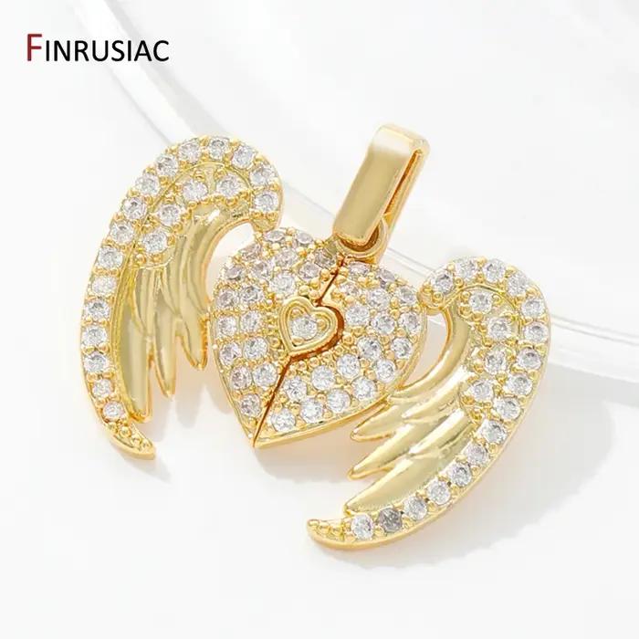 Breloque pendentif coeur en laiton plaqué or 18 carats pour la fabrication de bijoux à bricoler soi-même