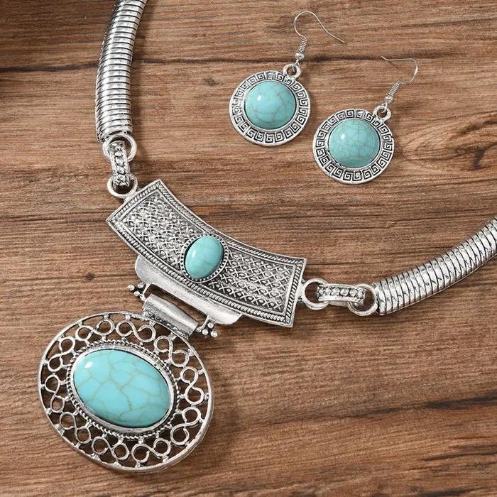 Ensemble de bijoux Imitation Turquoise