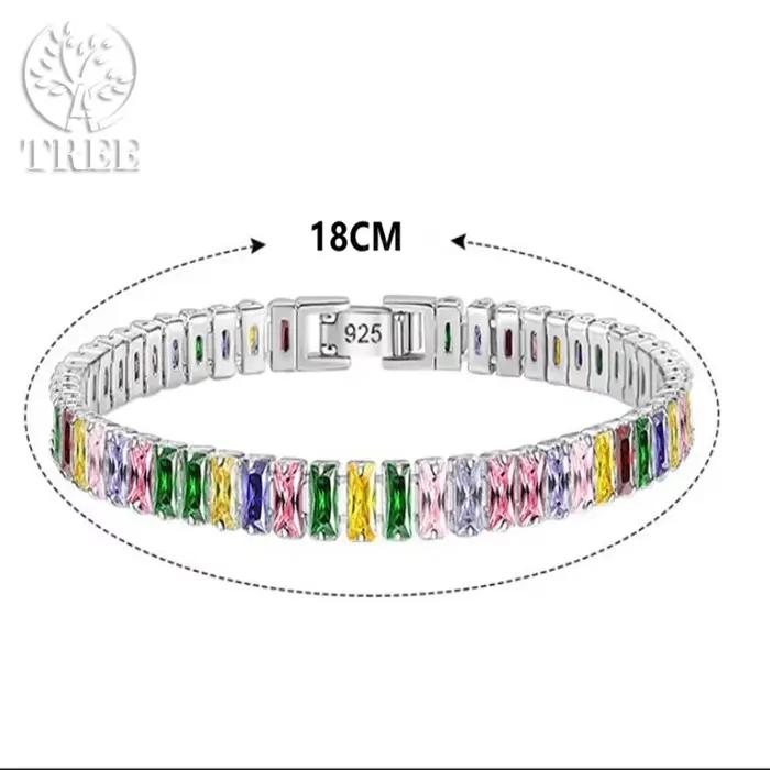Bracelet en argent sterling 925 serti de zirconium géométrique moderne pour femmes engagement occasions spéciales