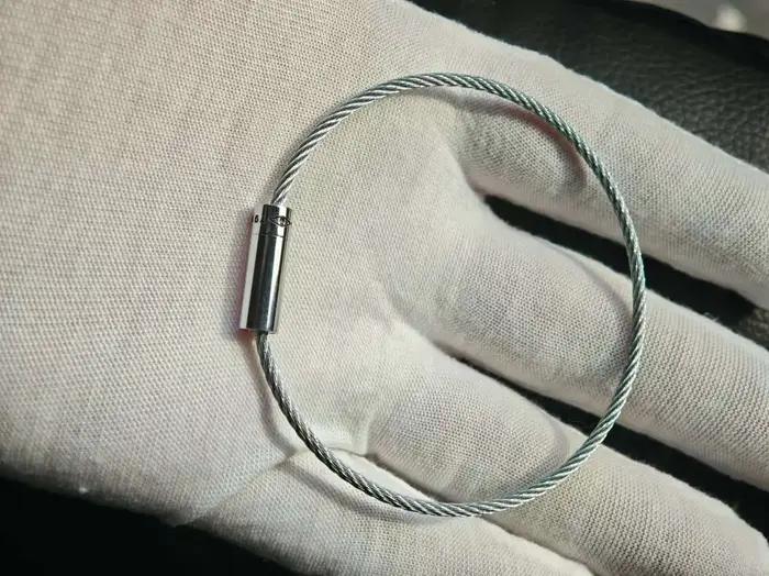Bracelet en corde couleur argent LE pour hommes et femmes