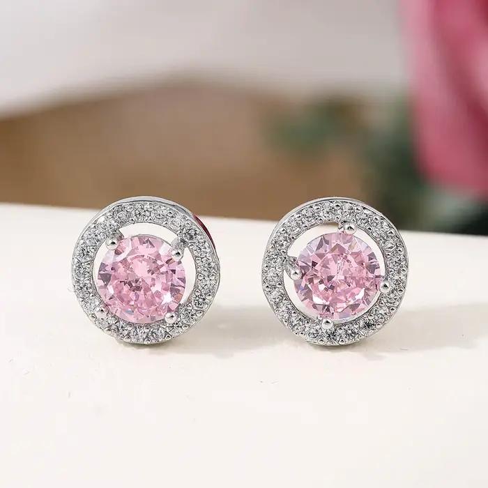 Boucles d'oreilles rondes en pierre bleu Royal