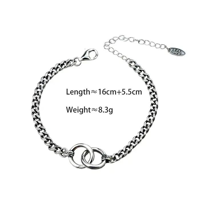 Bracelet en Argent Sterling Serties De Zircons Cubiques Pour Femmes Mode Occasions Spéciales