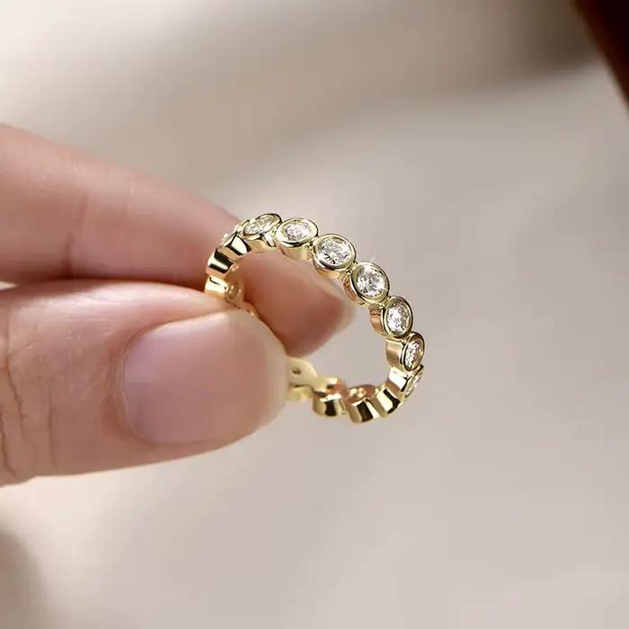 Lnkry – bague d'éternité en Moissanite de 3mm avec certificat GRA pour femmes