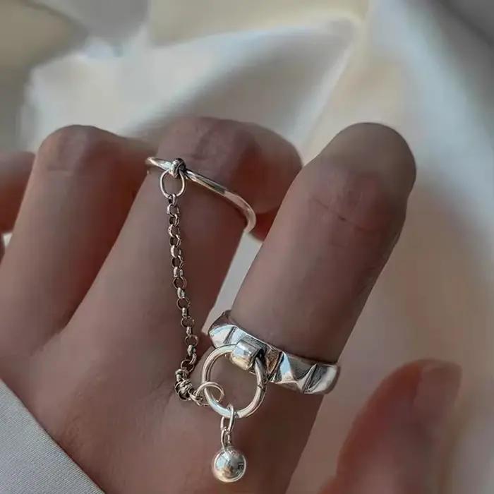 Bague de cocktail en argent sterling 925 avec pierres précieuses variées pour femmes style punk et occasions spéciales