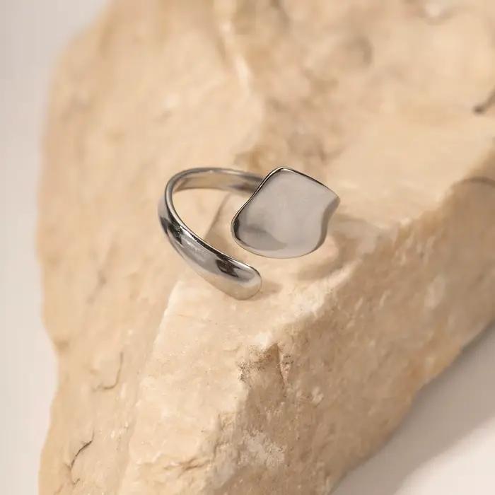 Uworld-Grande Bague Personnelle en Acier Inoxydable pour Femme
