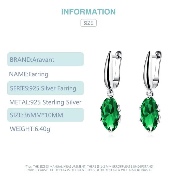 Aravant-Boucles d'oreilles ovales en argent 925 pour femme