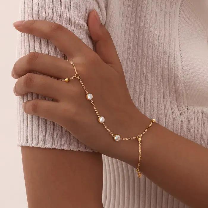 JOLady-Bracelet de Poignet Vintage Exquis pour Femme, Bague, Breloques, Perles, Ensemble de Bijoux Chimaestiques