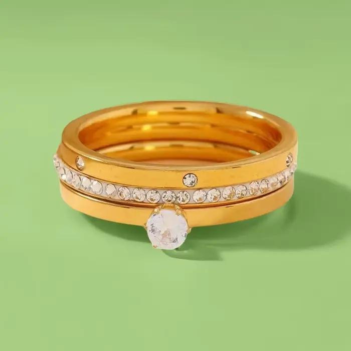 Bague tendance en acier inoxydable pour femmes