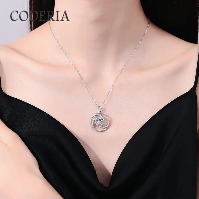 Collier Moissanite en Or Blanc 18K pour Femme