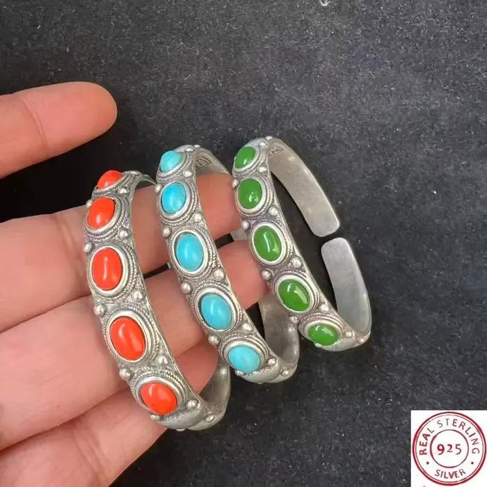 Bracelet en argent tibétain tendance 2026