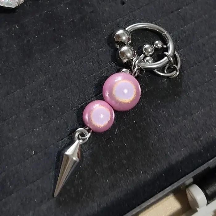 Y2K – boucles d'oreilles à rivets scintillants au Laser rose