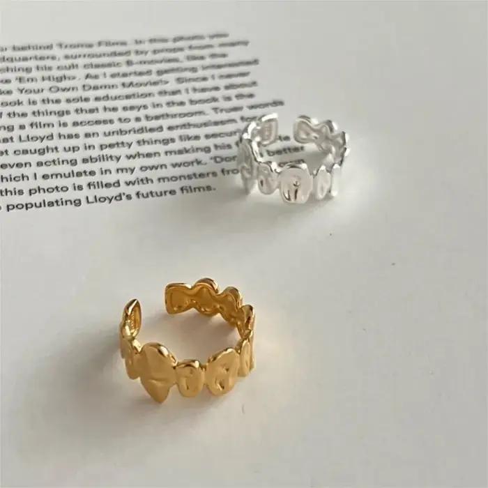 ANENJERY bague de forme irrégulière pour les femmes personnalité à la mode géométrique anneau ouvert bijoux anillos
