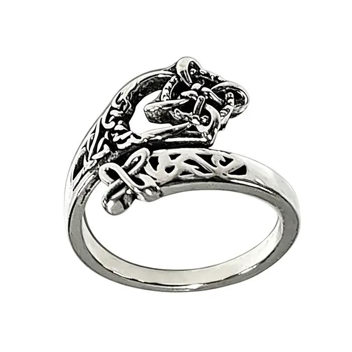 Bague ajustable en argent avec nœud de protection pour femmes