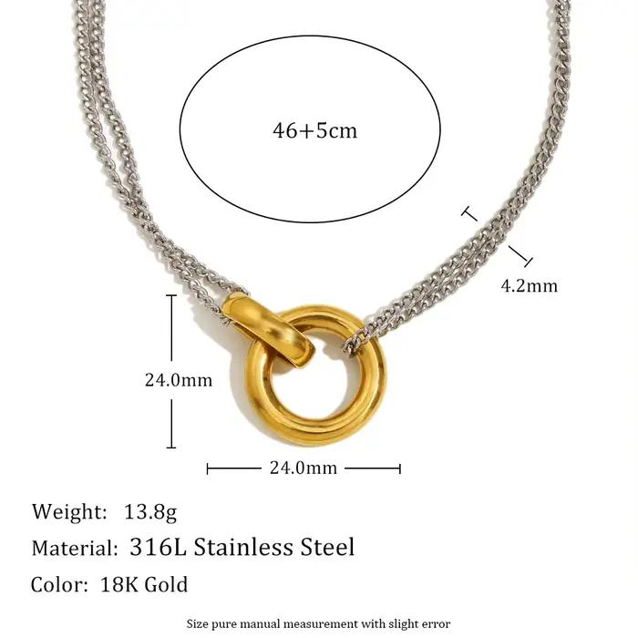 MamacitaSlay – bague minimaliste en acier inoxydable, collier Double couleur adapté au charme des femmes, bijoux de cou imperméables, cadeau de fête