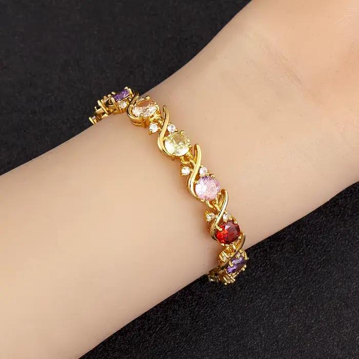 Nidin-Bracelets à breloques en cristal brillant pavé esthétique élégant pour femme