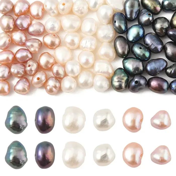 Perles de culture d'eau douce naturelles